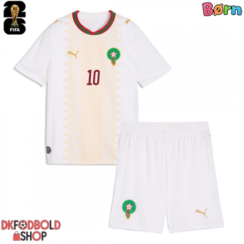 Marokko Brahim Diaz #10 Udebanesæt Børn VM 2026 Kort ærmer (+ korte bukser)